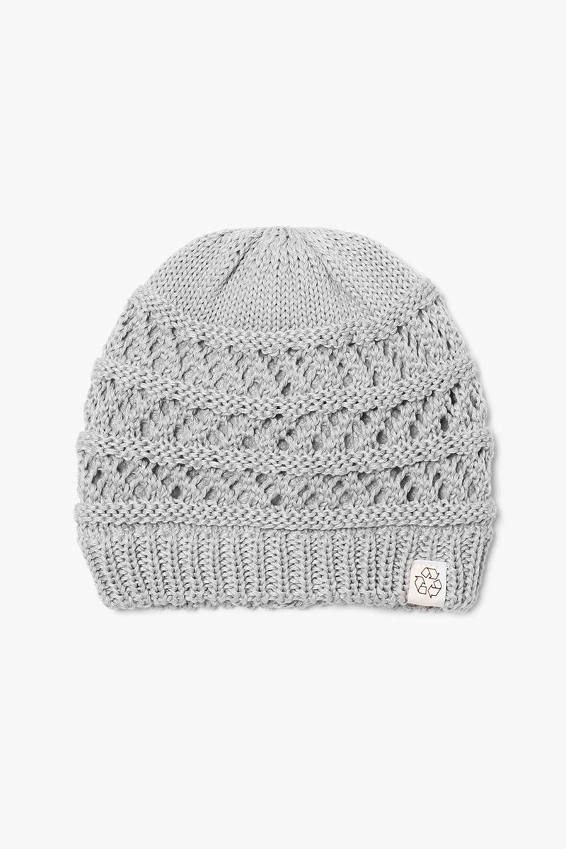 – open weave sherpa David polyester lin Young knit Recycled And Eco-product! beanie with