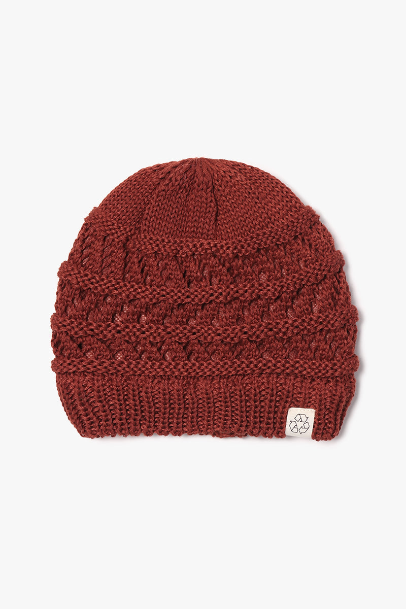 open beanie with Eco-product! Young – sherpa knit And lin weave David polyester Recycled