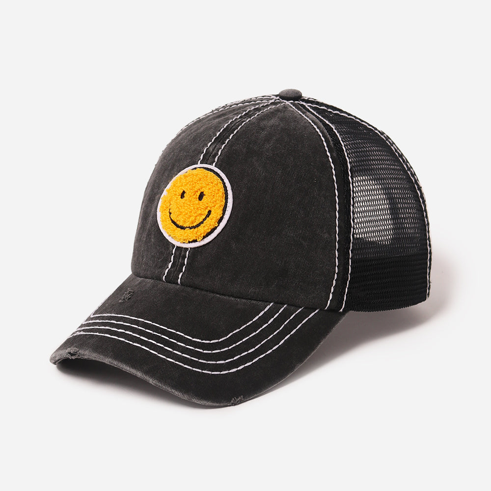 Chenille And Patch Cap Young Smiley - Baseball FWCAPM7222 David – Meshback
